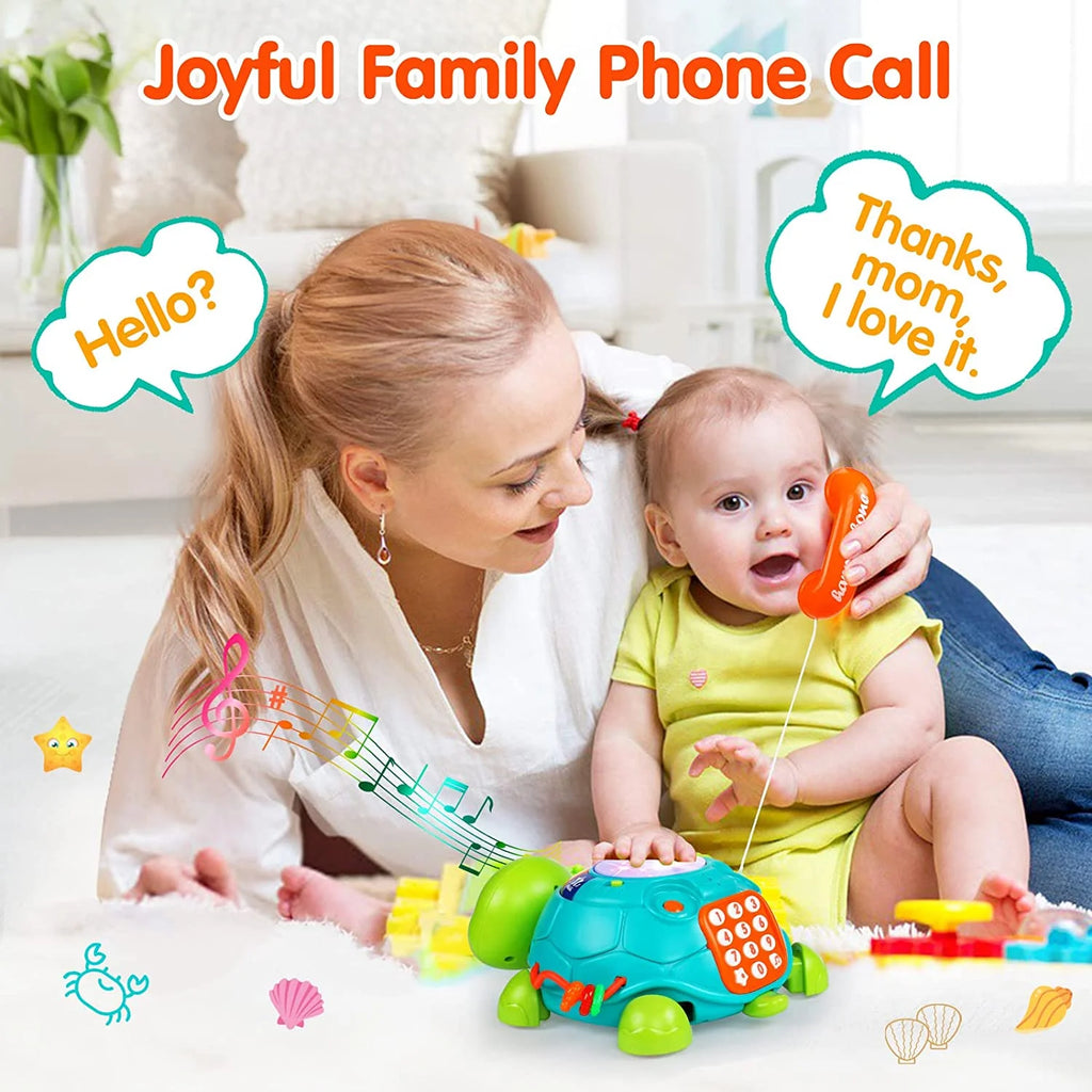 Musical Turtle Baby Toys with Letters Numbers Phone U526