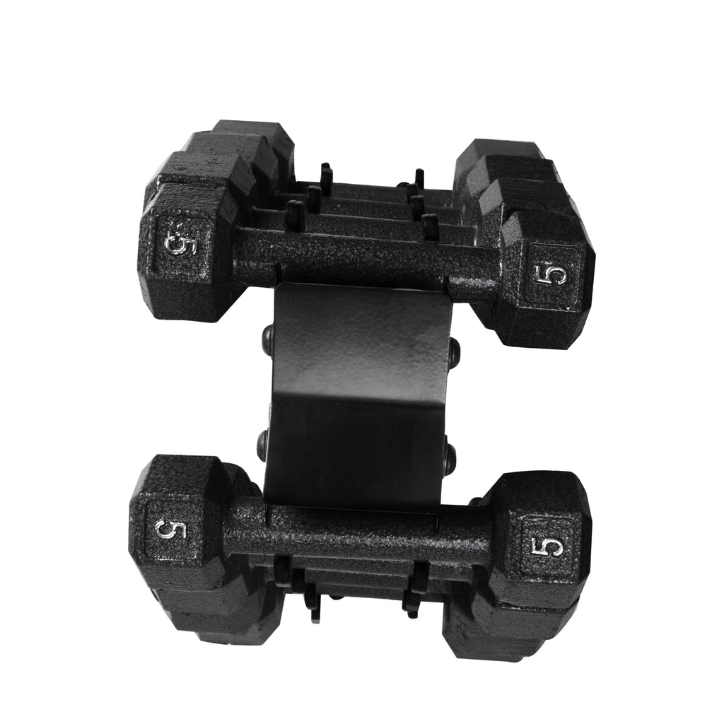 100 lb Cast Iron Hex Dumbbell Weight Set with Rack T87709