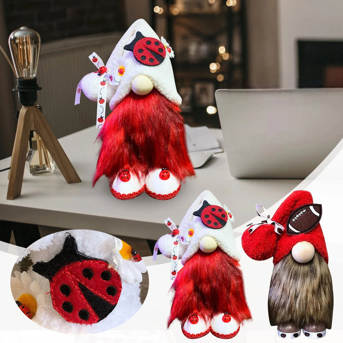 Ladybugs Daisy Holiday Ornament Doll Decorations Y523