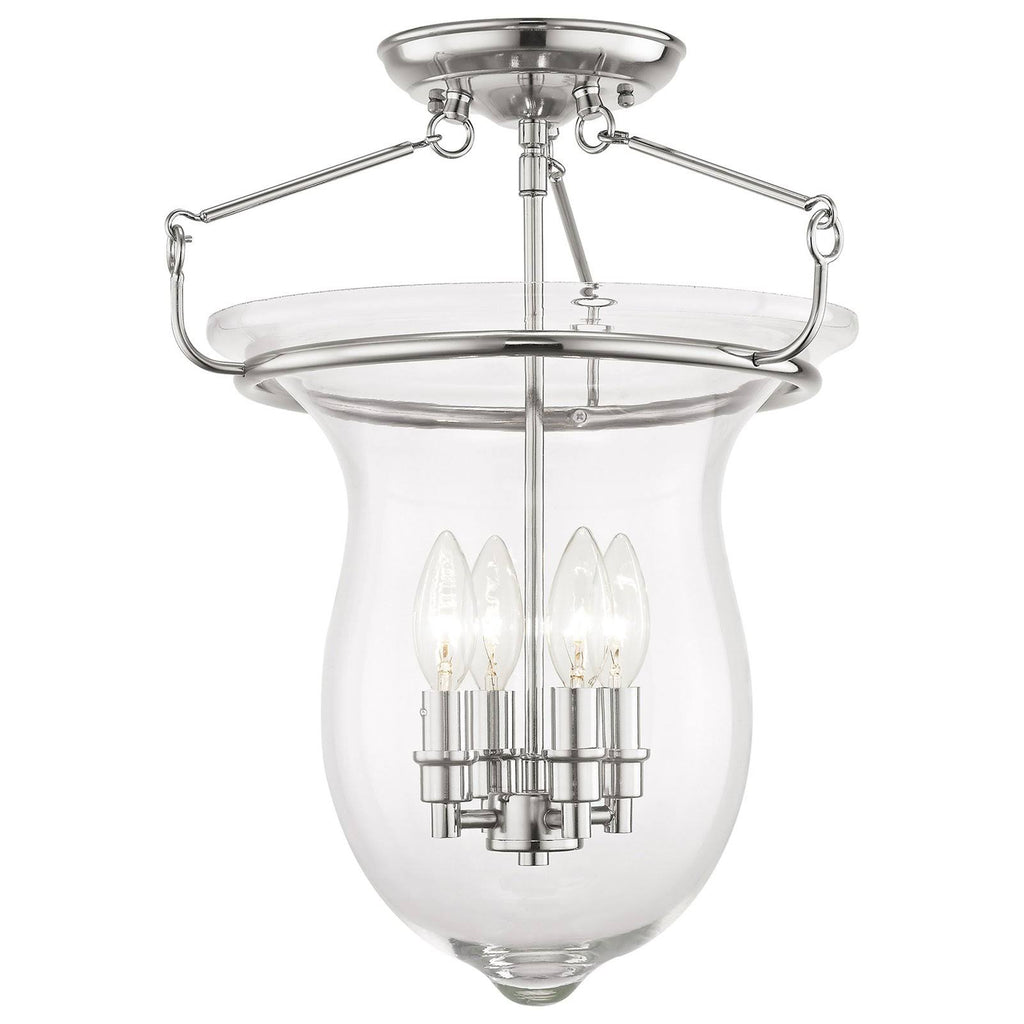 4-Light Ceiling Mount, Polished Nickel S3847