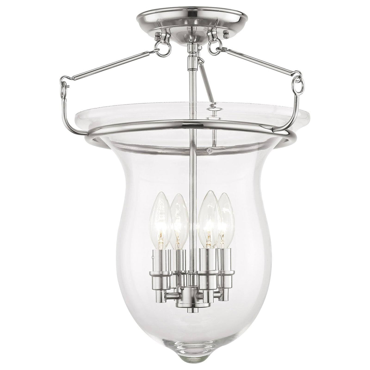 4-Light Ceiling Mount, Polished Nickel S3847