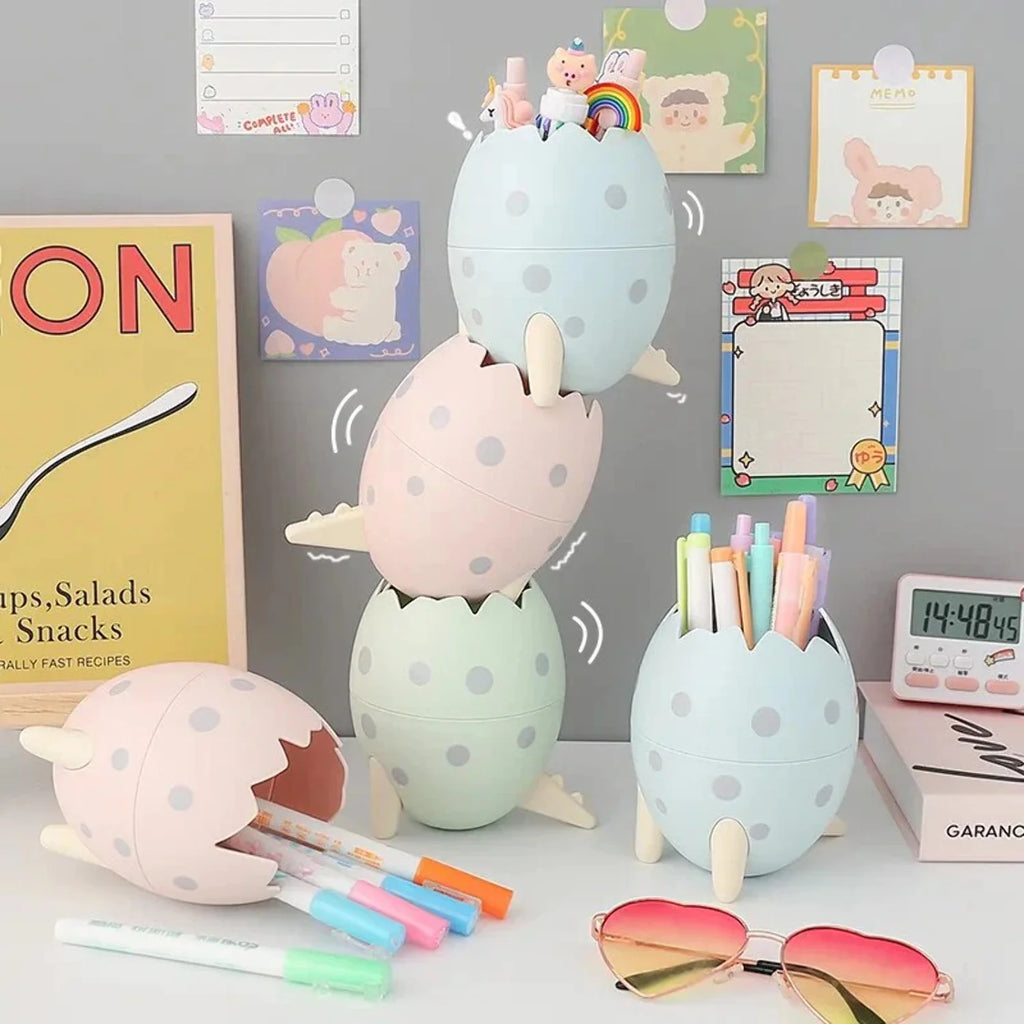 Kawaii Dinosaur Egg Pen Holder Large Capacity Desktop Stationery Storage Box N8212