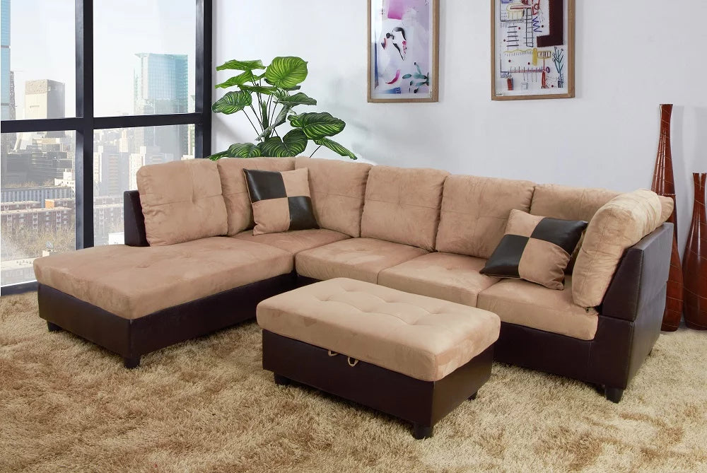 103.5'' Sectional Sofa with Storage Ottoman B742685