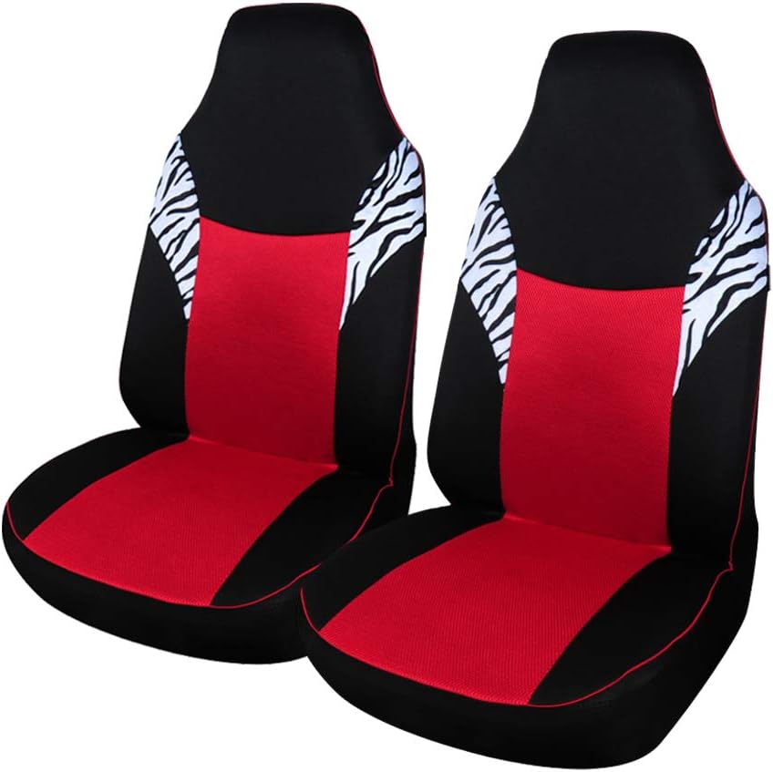 2PCS Pink Zebra Pattern Velvet Fabric Front Bucket Seat Cover X403247