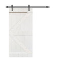 White Knotty Pine Wood Interior Sliding Barn Door with Hardware Kit M664