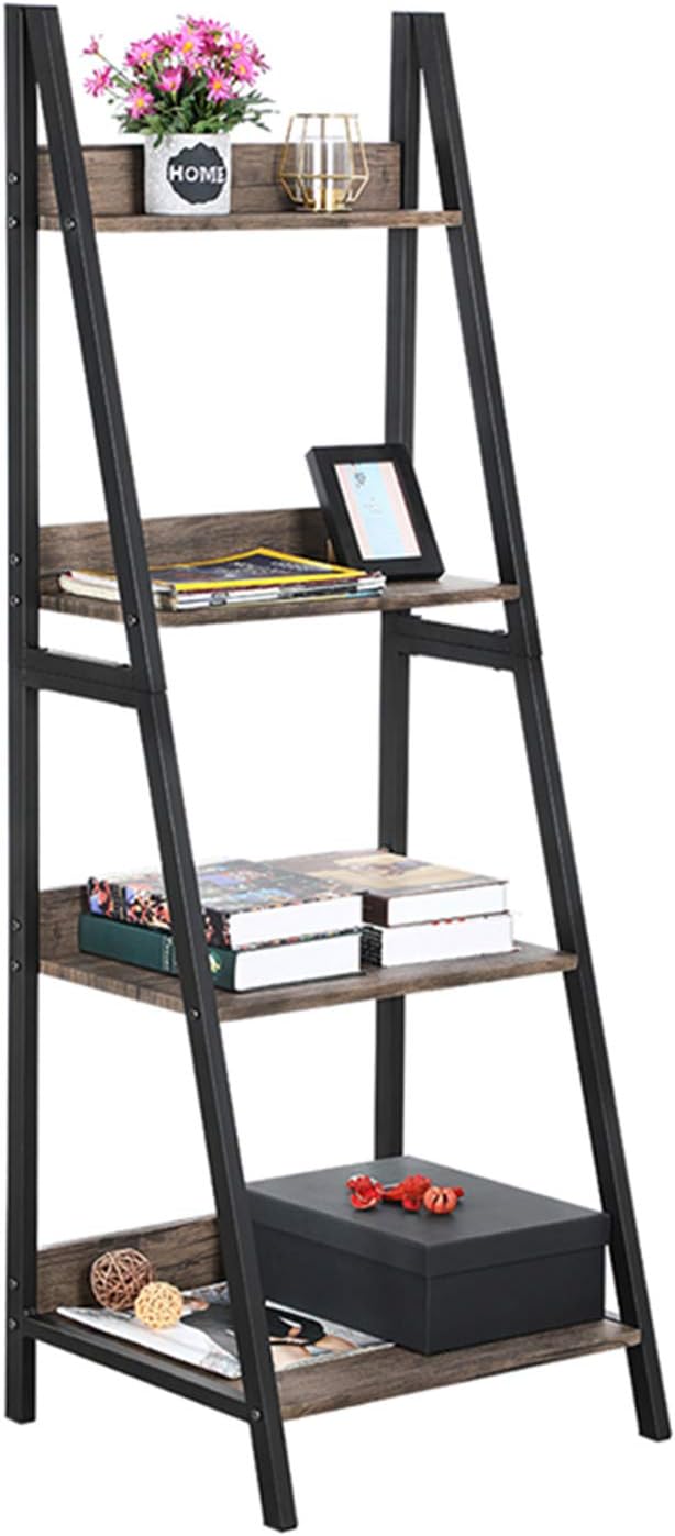 Walnut 4 Tier Ladder Shelf Bookcase Z621763