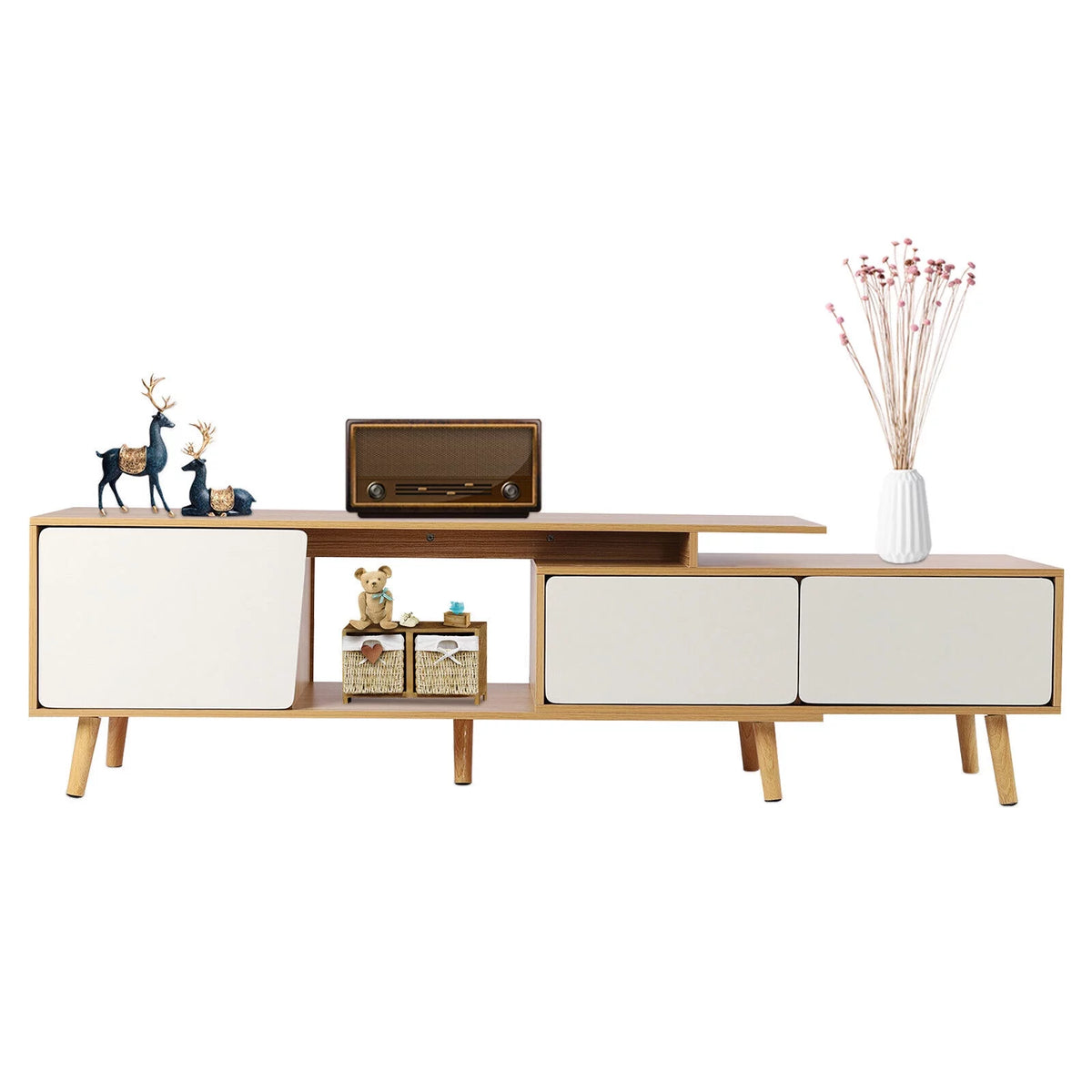 MDF TV Stand with 3 Storage Cabinets J1242