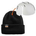 Black Rib Knit Hat with Bump Cap Insert F723576