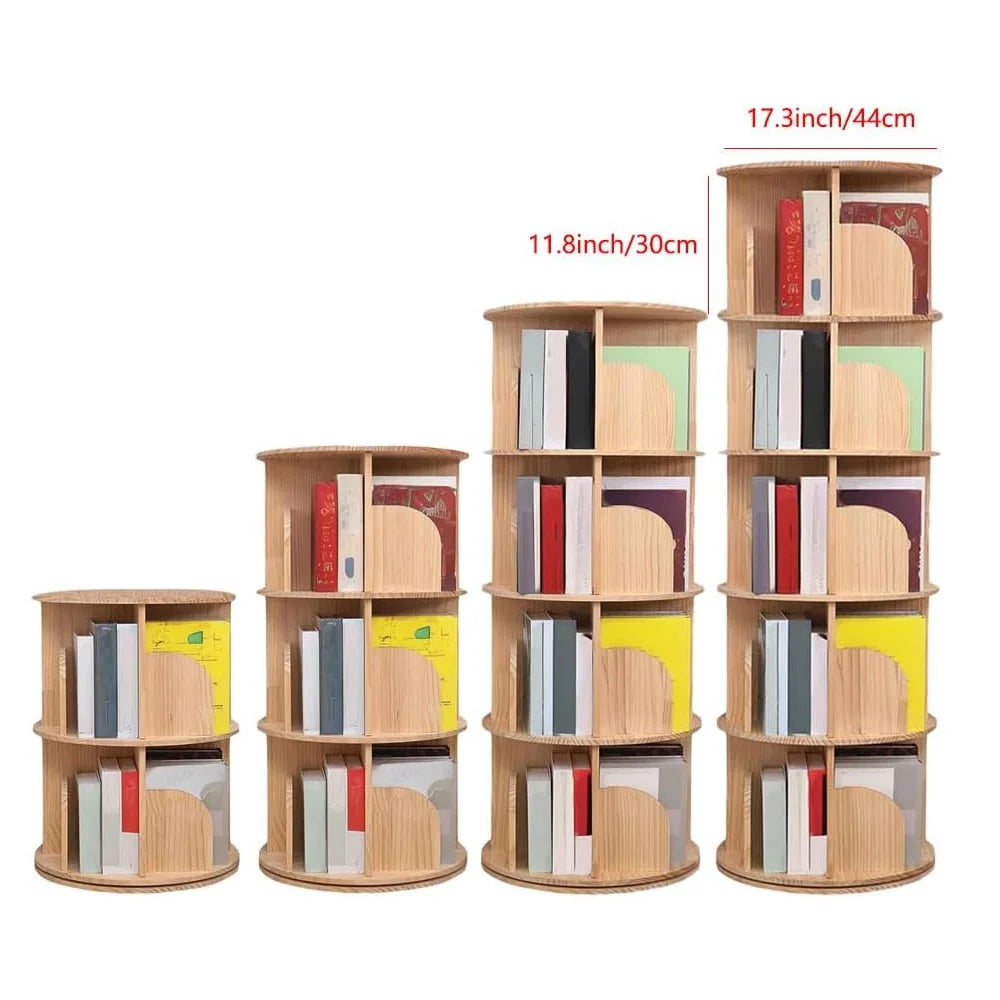 3 Tier Rotating Wood Bookshelf D789