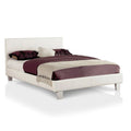 White Faux Leather Queen Platform Bed J652
