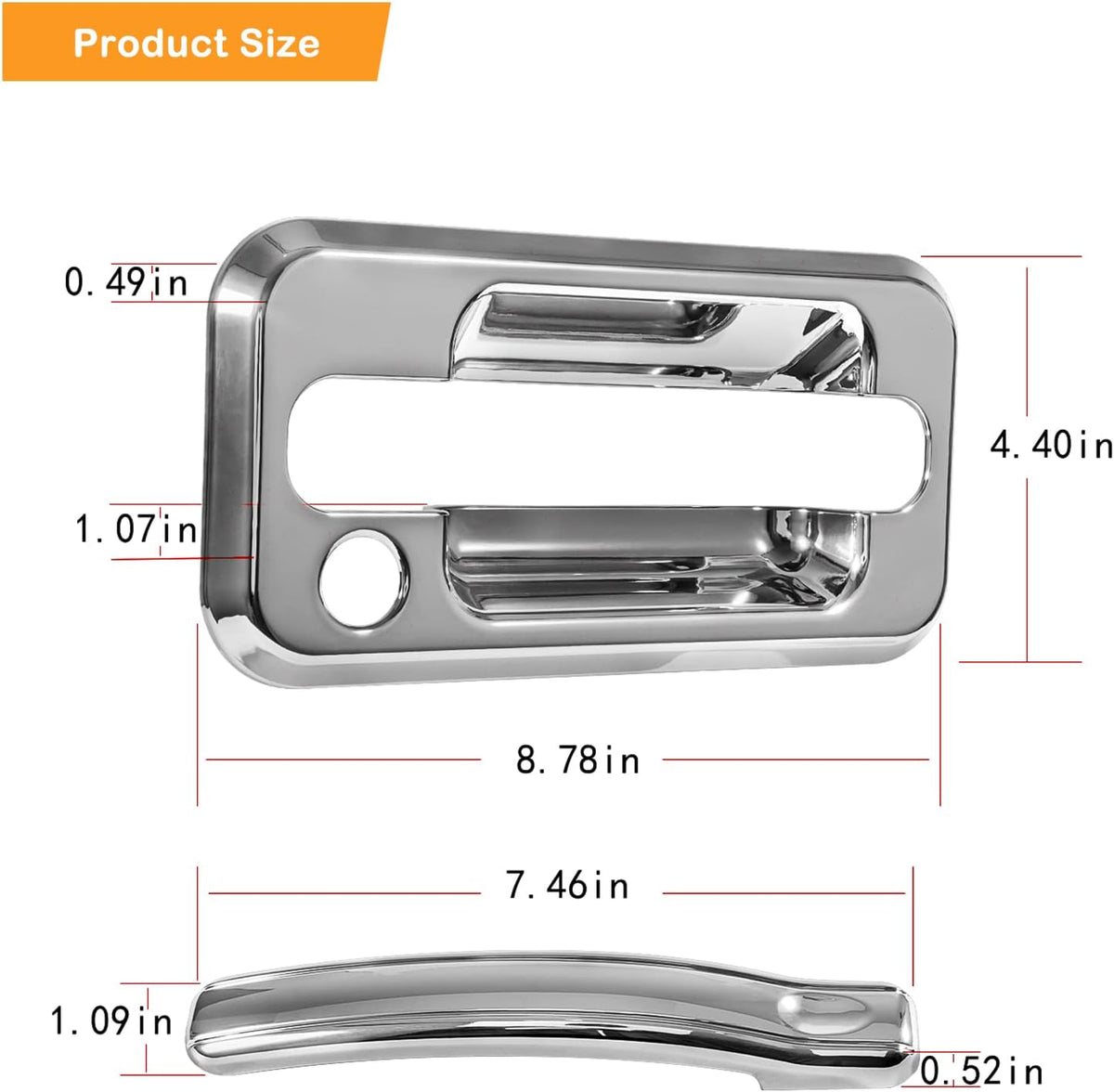 Chrome Door Handle Covers with Keyhole Pack of 2 A49978