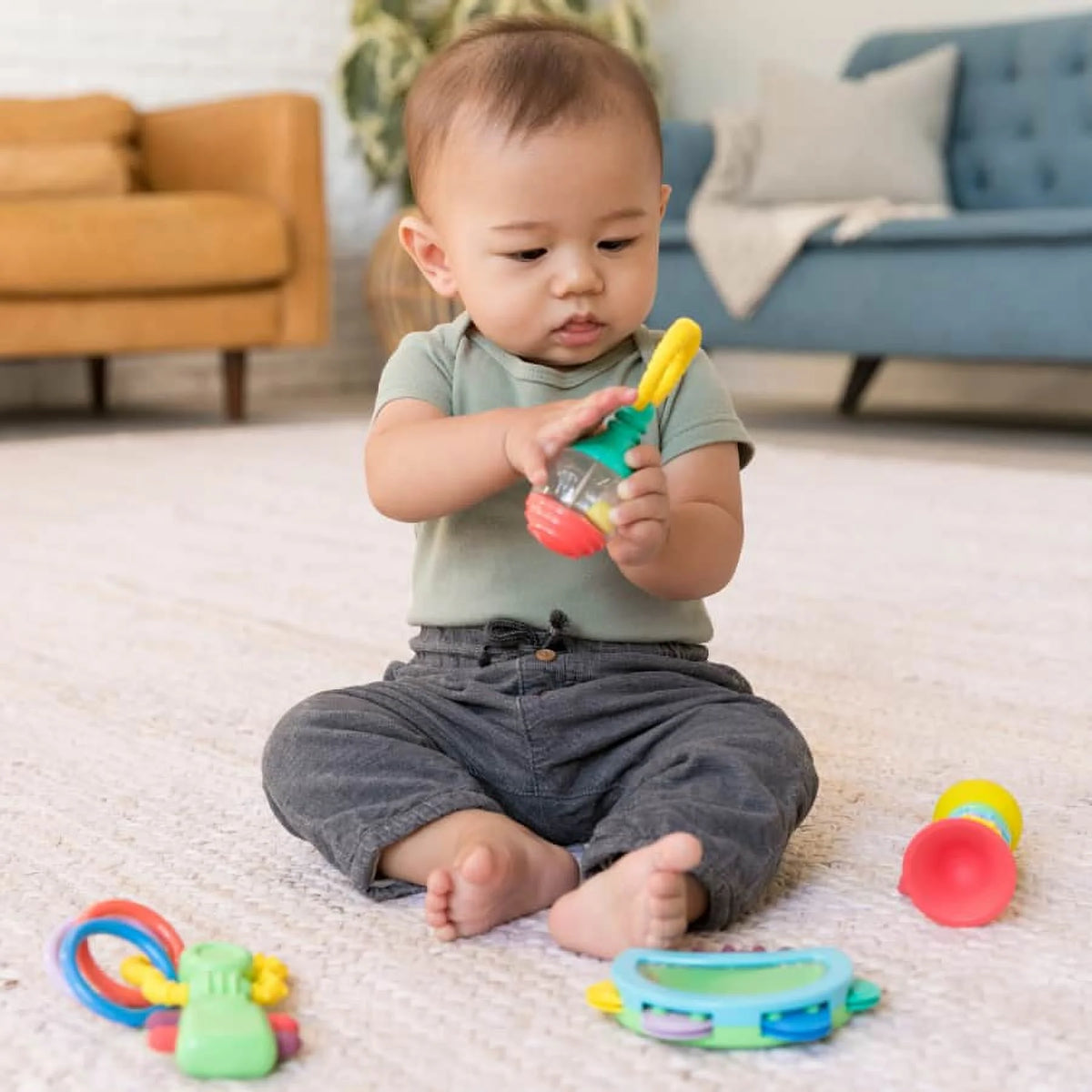 4-Piece Multicolor Teether and Rattle Set X57713