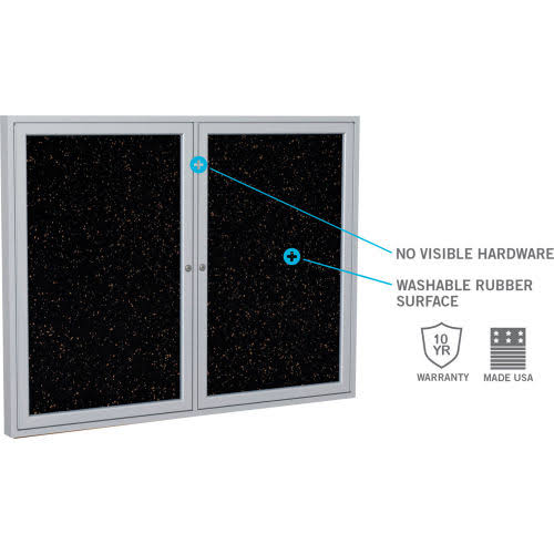 Tan Speckled 1-Door Enclosed Bulletin Board L173864