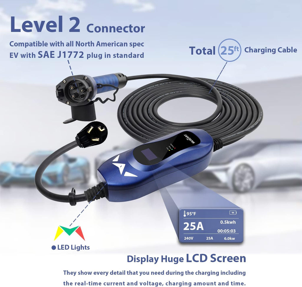 Portable EV Charger with 25ft Cable S42130