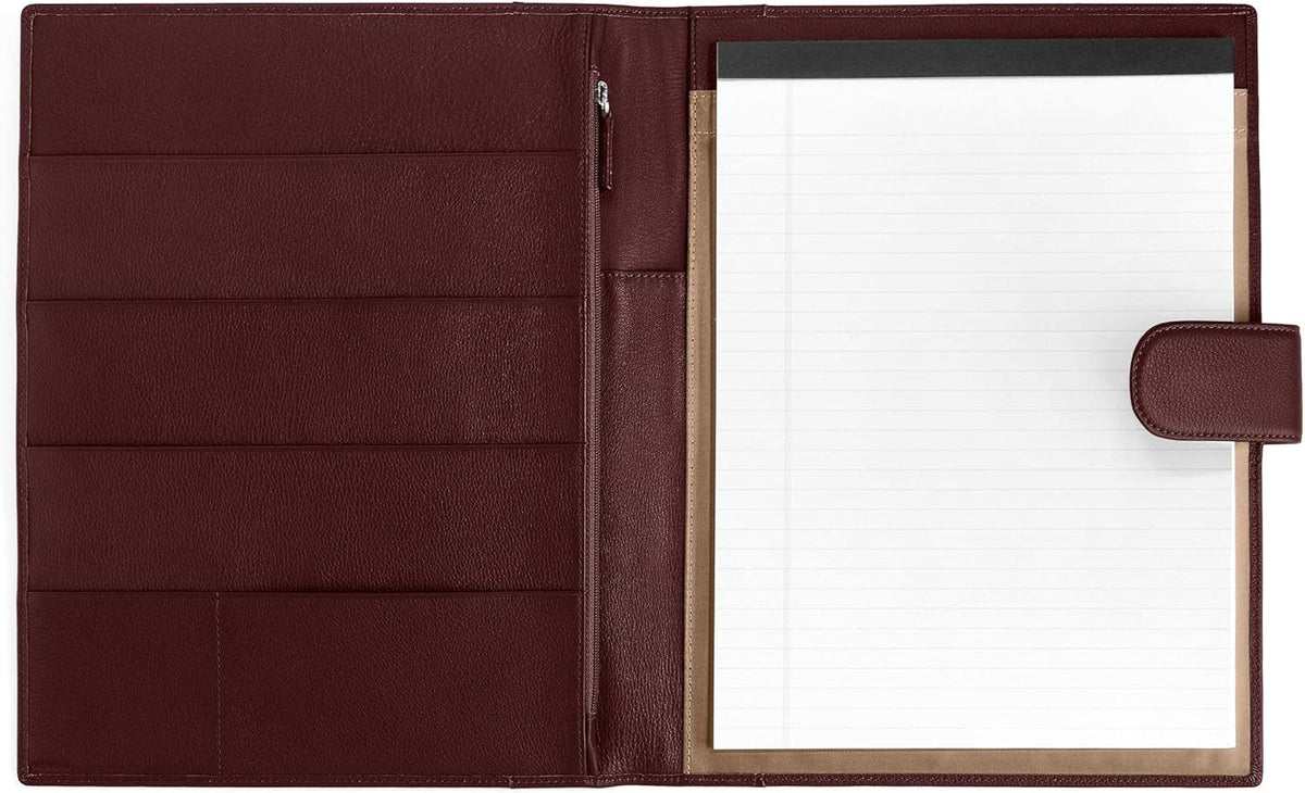 Cognac Full Grain Leather Portfolio A4 Organizer with Tablet Pocket W81384