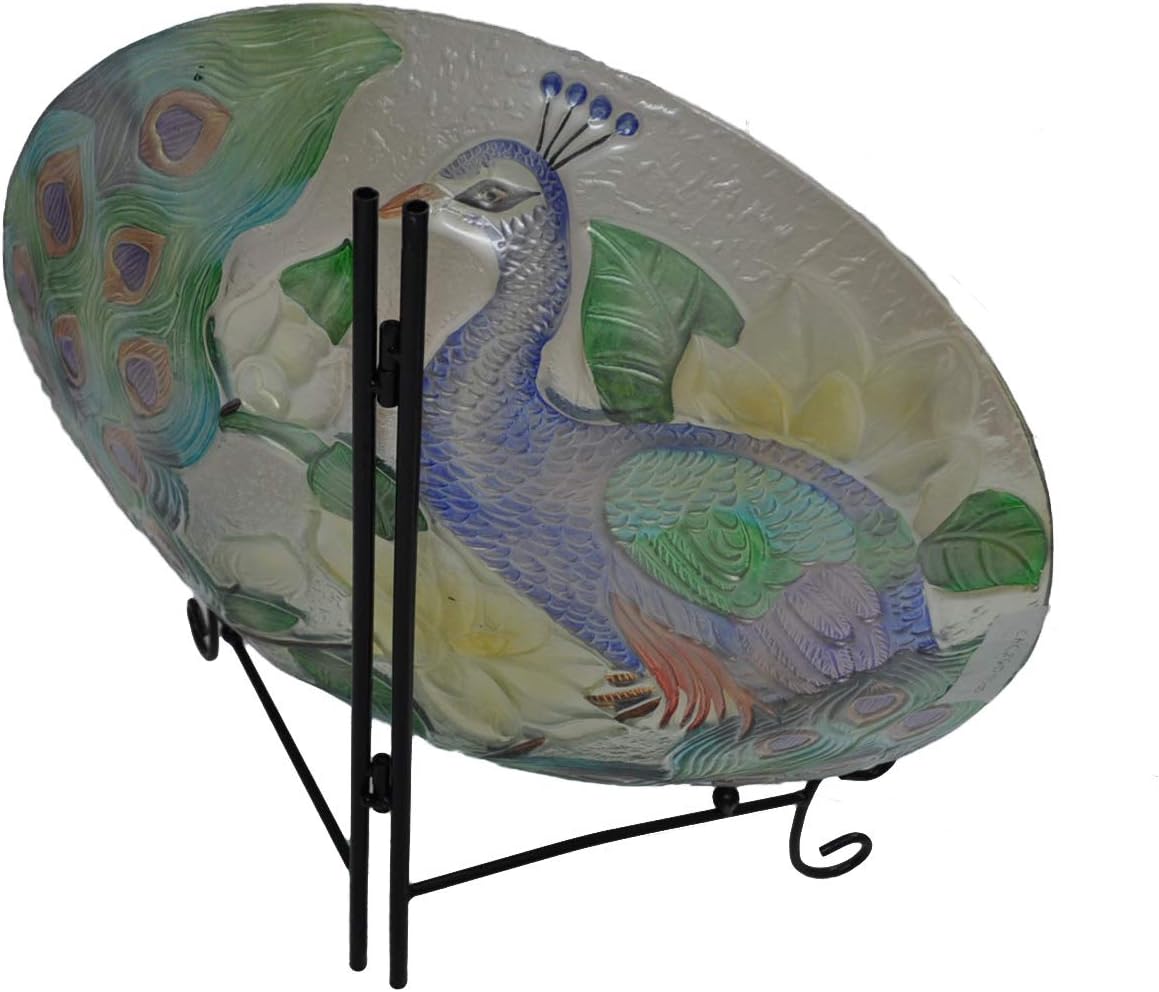 Deep Hand Painted Glass Plate, 18 by 3-Inch A91645