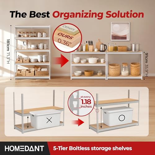 5 Tier Heavy Duty Adjustable Metal Shelving Unit P266664