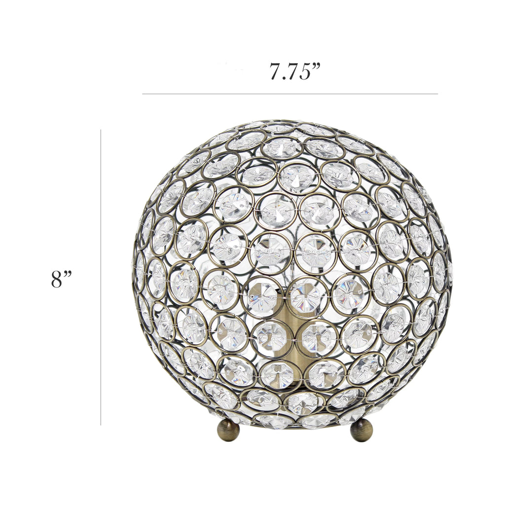 8" Metal Crystal Table Desk Lamp F714309
