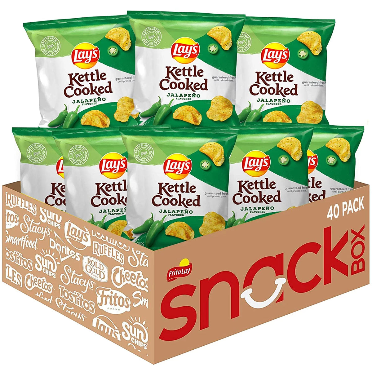 Jalapeno Flavored Potato Chips, 0.85 Ounce (Pack of 40) W3566