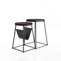 2-Piece Walnut and Matte Black Nesting Table P83985