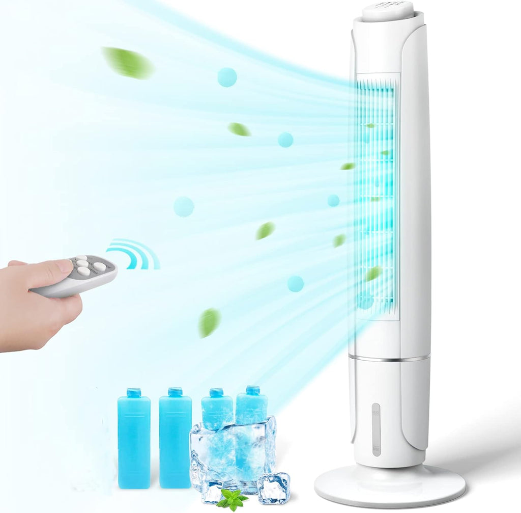 Portable Evaporative Air Cooler, 3 Speeds, 60° Oscillation, 12H Timer, 43IN Tall Y8562