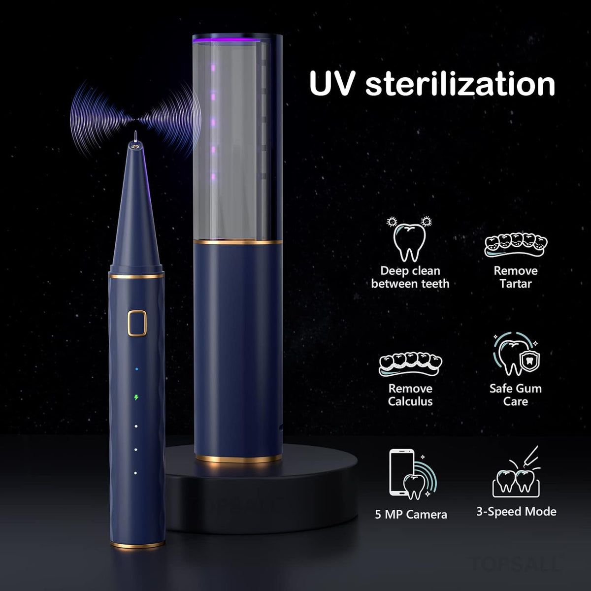 1080P HD WiFi Camera Electric Tooth Cleaner Calculus Remover, Pack of 2 Q71151