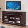 3-Drawer Wooden TV Stand with Glass Doors P25624