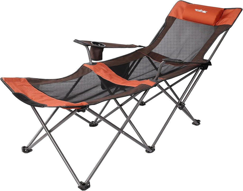 Mesh Folding Reclining Camping Chair with Carry Bag X308222