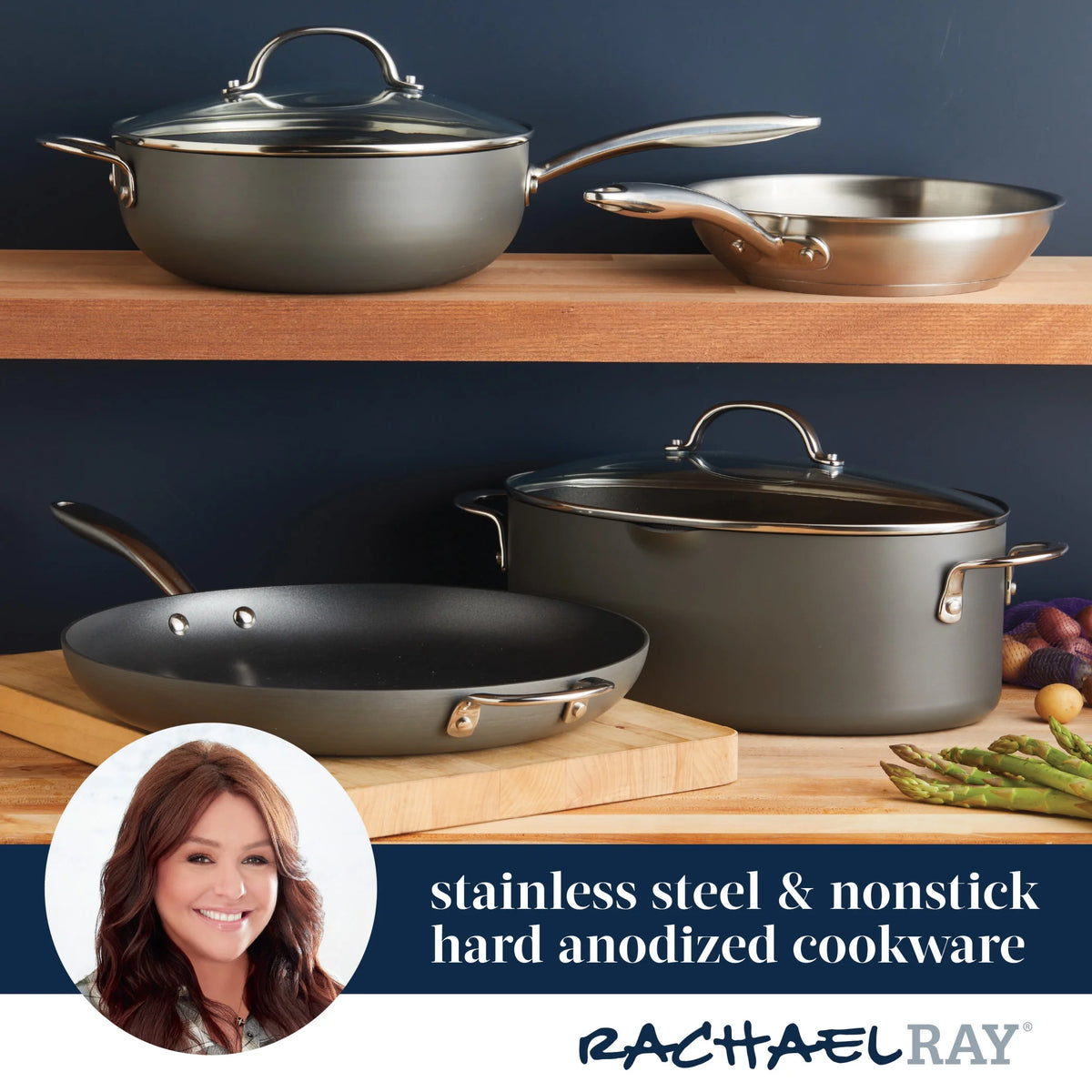 Hard Anodized Non-Stick Saucepan with Lid, 4 Quart R6917
