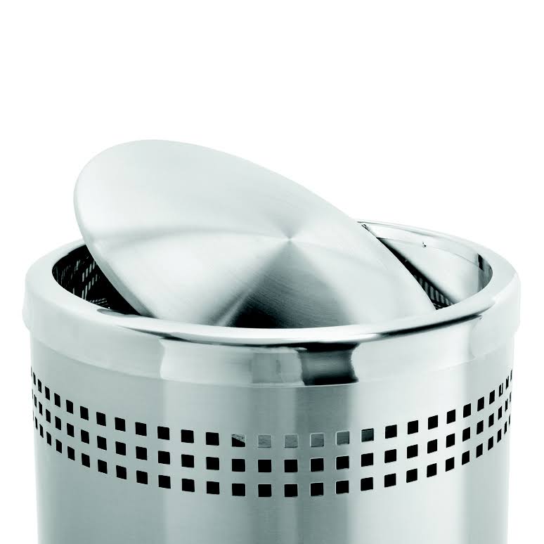 304 Grade Stainless Steel Trash Can with Swivel Lid, 25 gal K2480