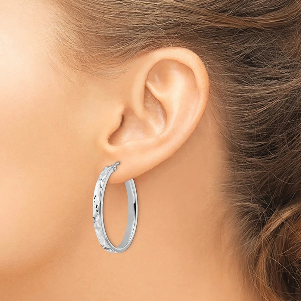 925 Sterling Silver Oval Hoop Earrings R35230
