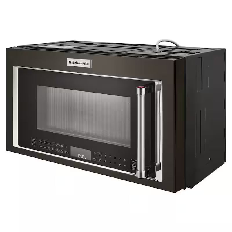 1800-Watt Over the Range Microwave with Air Fry in Black Stainless Steel F990073