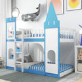 Twin Over Twin Bunk Bed with Ladder Blue G2897