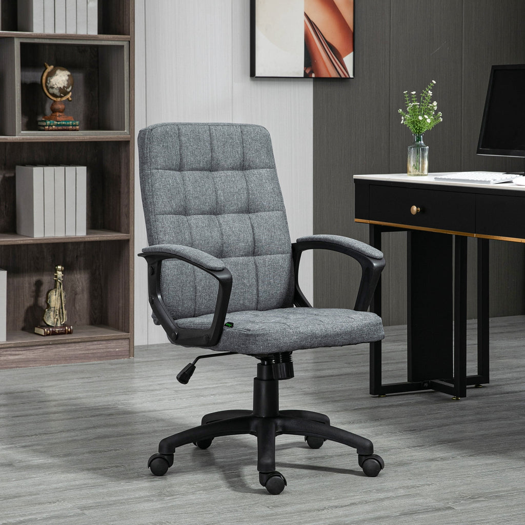 Gray Fluffy Home Office Chair with Adjustable Height V993647