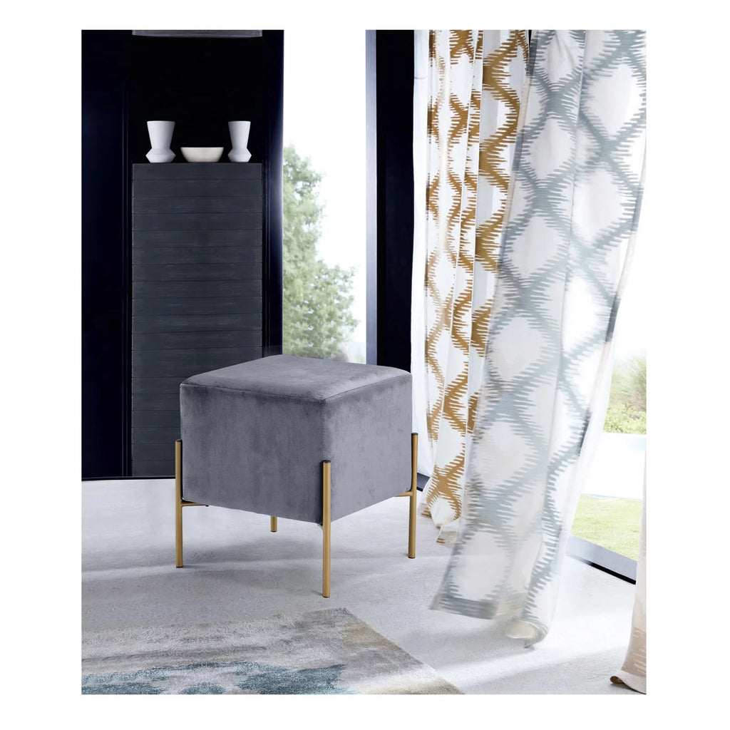 Black Velvet Ottoman Stool E967757