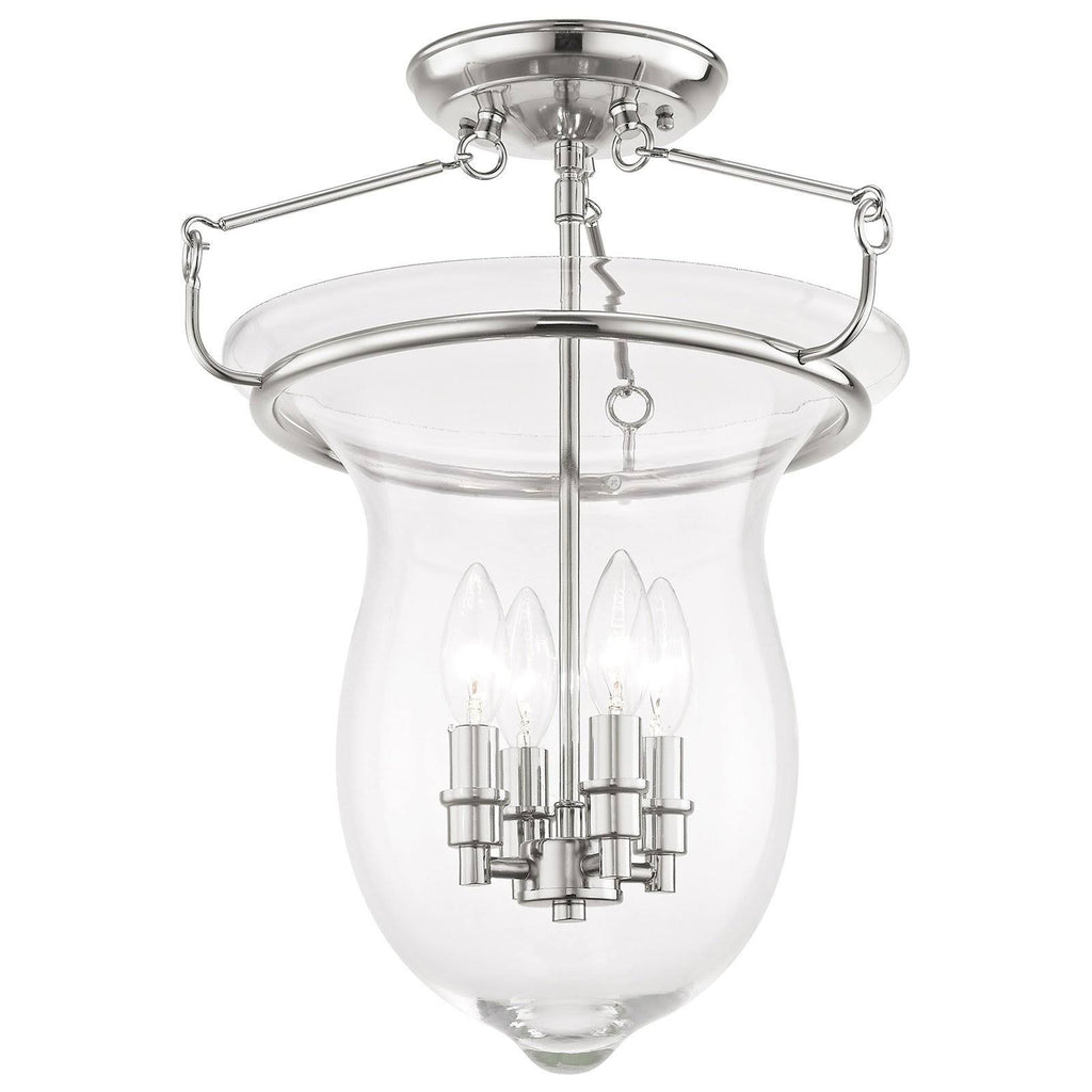 4-Light Ceiling Mount, Polished Nickel S3847