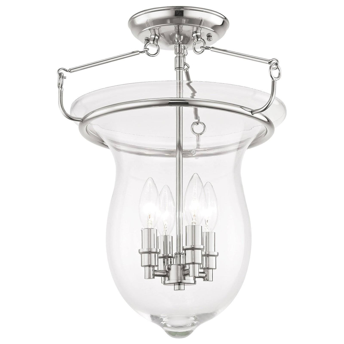 4-Light Ceiling Mount, Polished Nickel S3847