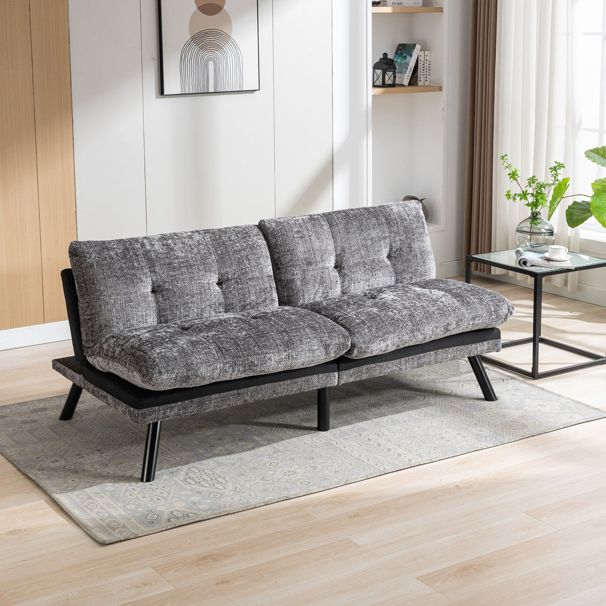 Grey Convertible Sleeper Loveseat G668