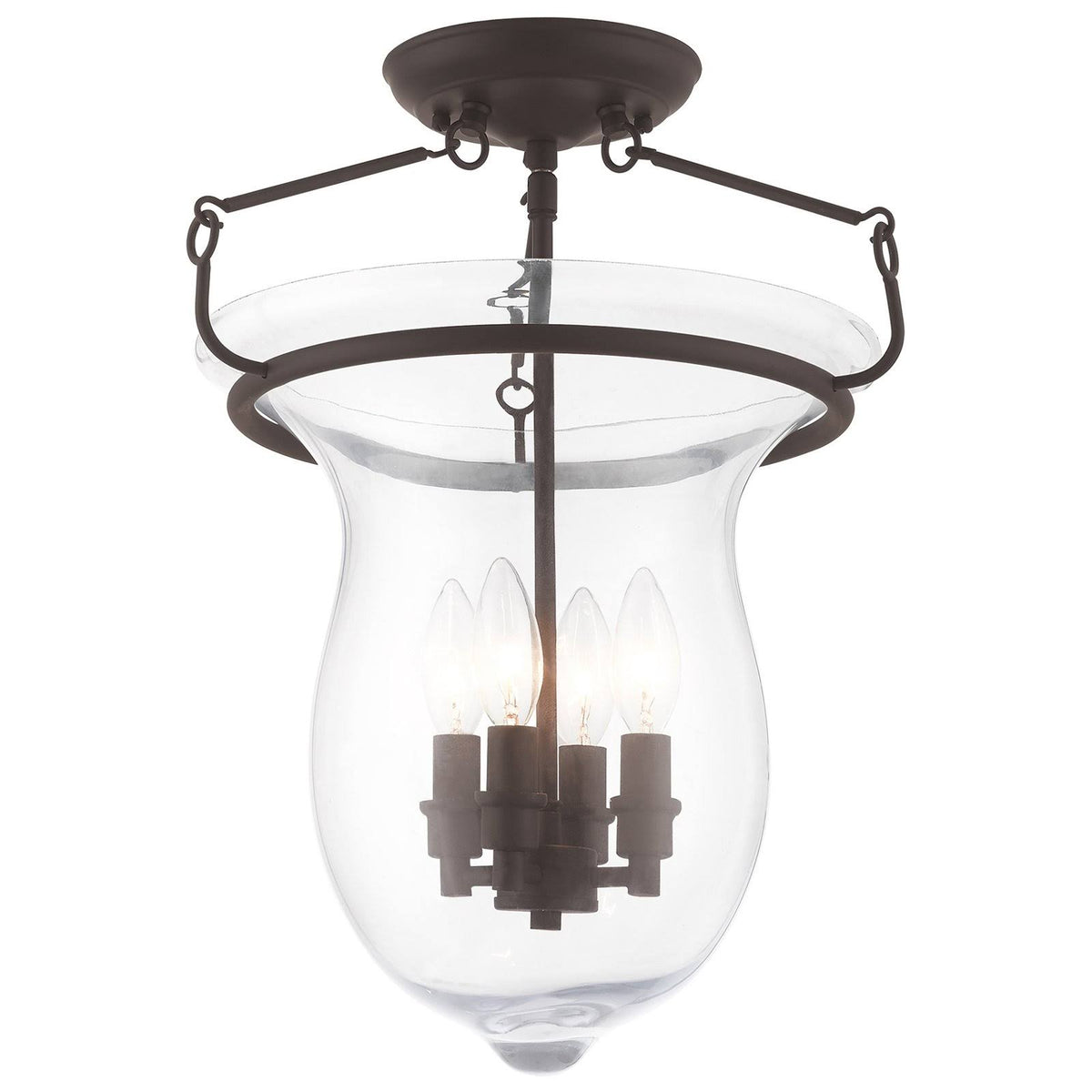 4-Light Ceiling Mount, Polished Nickel S3847