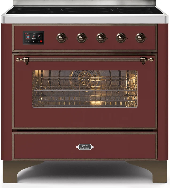 Burgundy Induction Range with Electric Oven X283