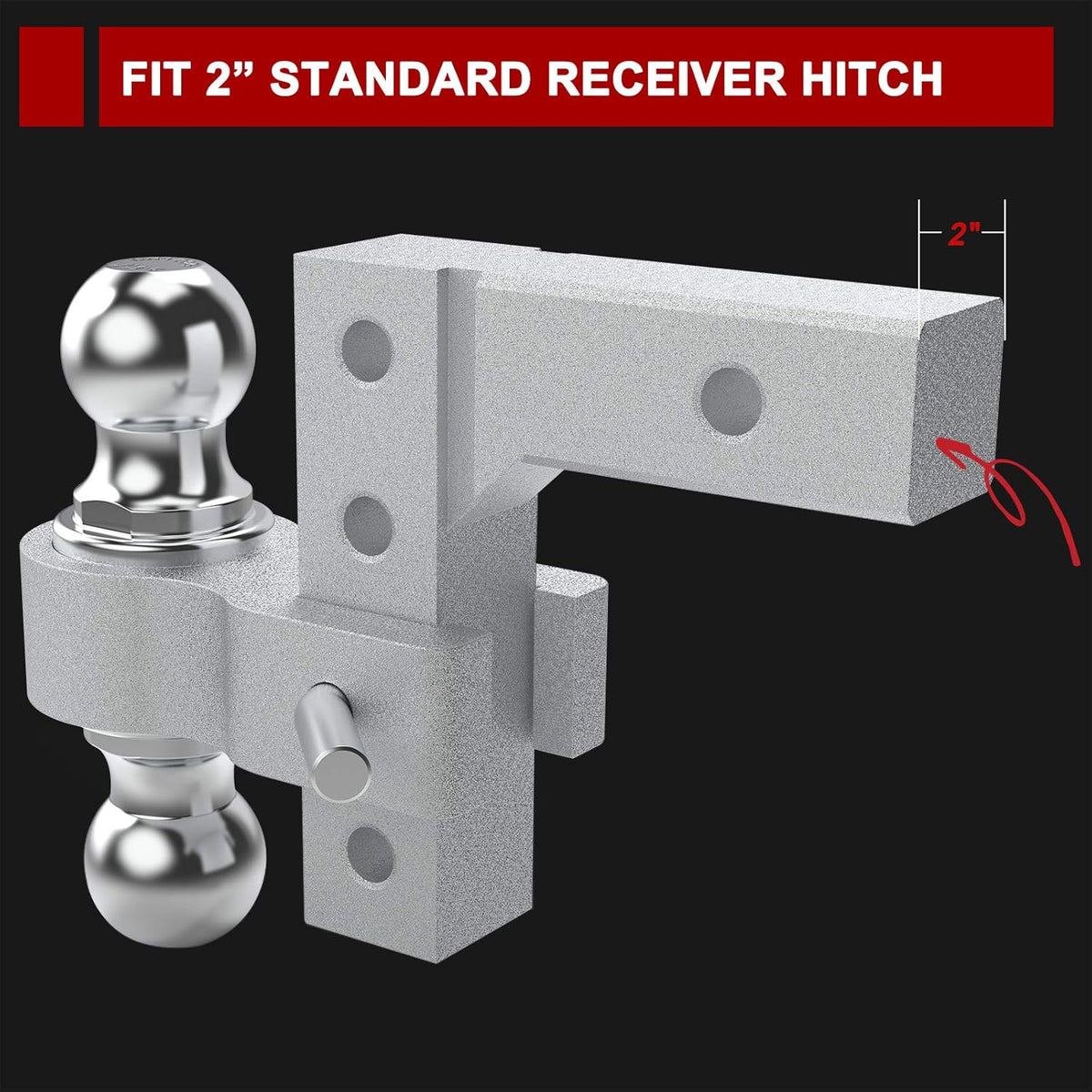 Adjustable Trailer Hitch Dual Ball Mount 5,000 LBS Capacity A572621