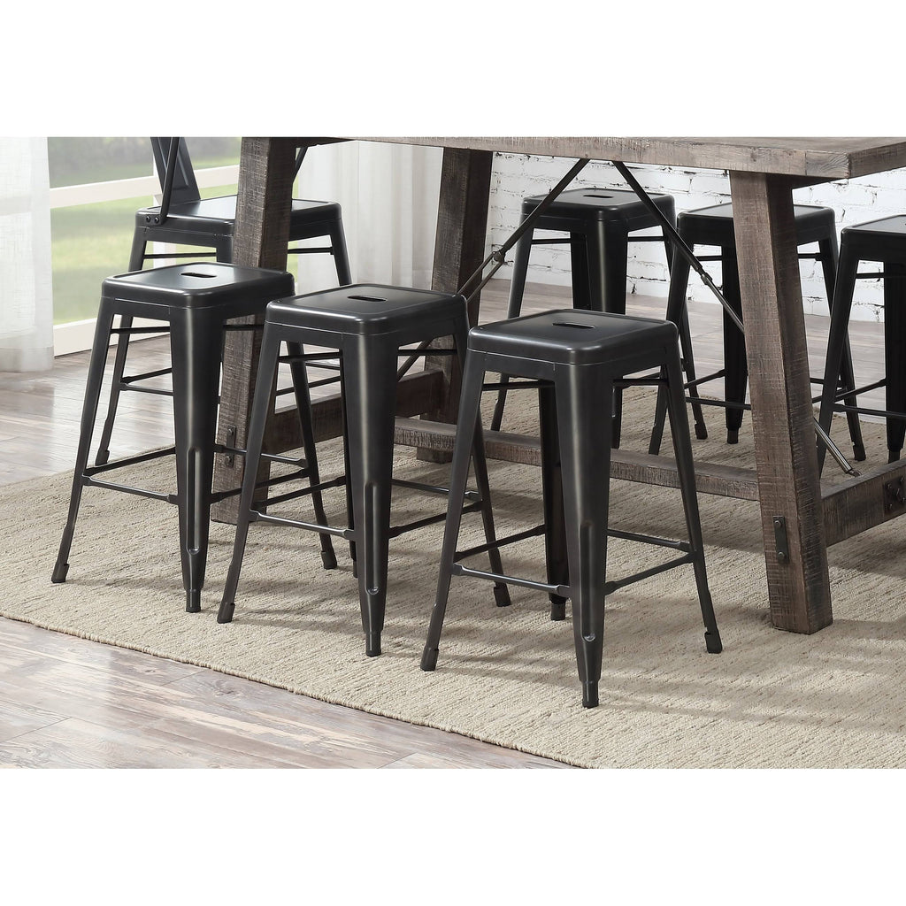 Gunmetal Grey 24-Inch Bar Stool Set of 2 W98533