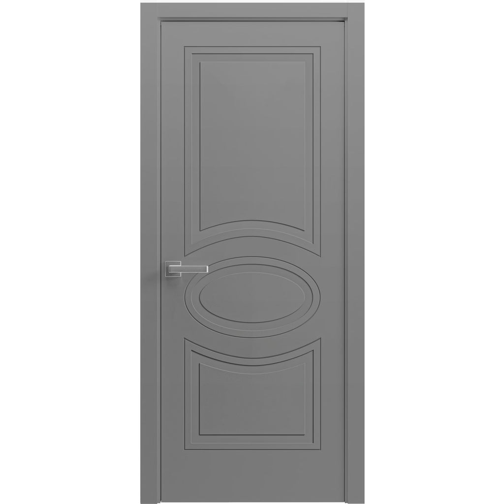 French Door 18" x 80" Painted Grey Single Panel B92108