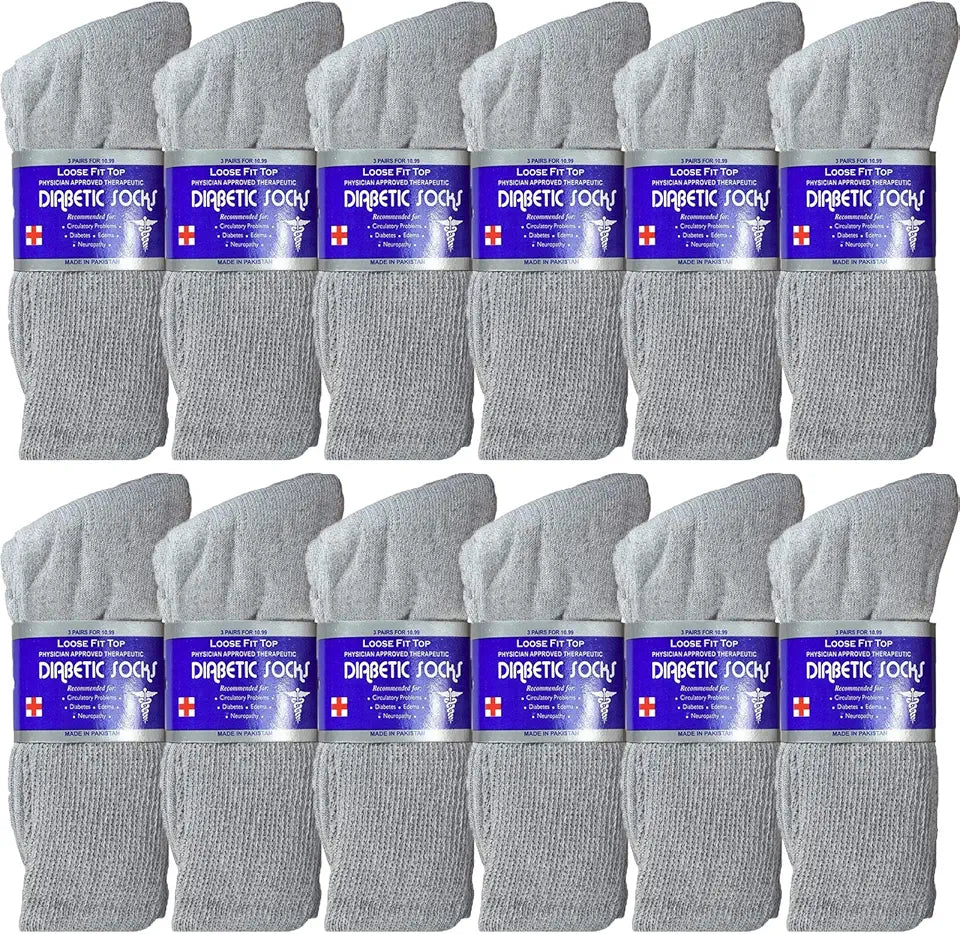 Cotton Crew Ankle Diabetic Socks V1647