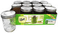 Glass Mason Jars with Lids & Bands, Wide Mouth, Clear, 16 oz, 12 Count P63749