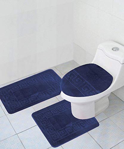 3 Piece Bath Rug Set with Lid Cover K45777