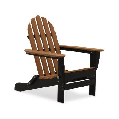 Black Teak Plastic Folding Adirondack Chair S176