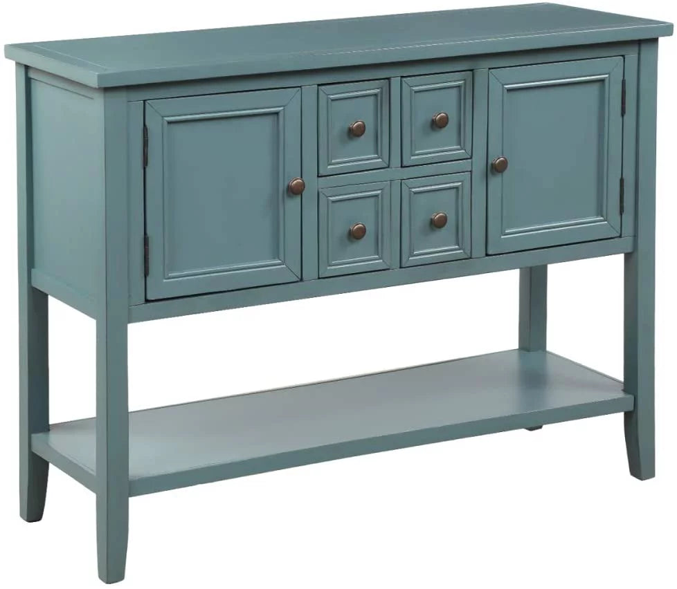 Console Table with Storage Drawers Cabinets and Bottom Shelf M25062