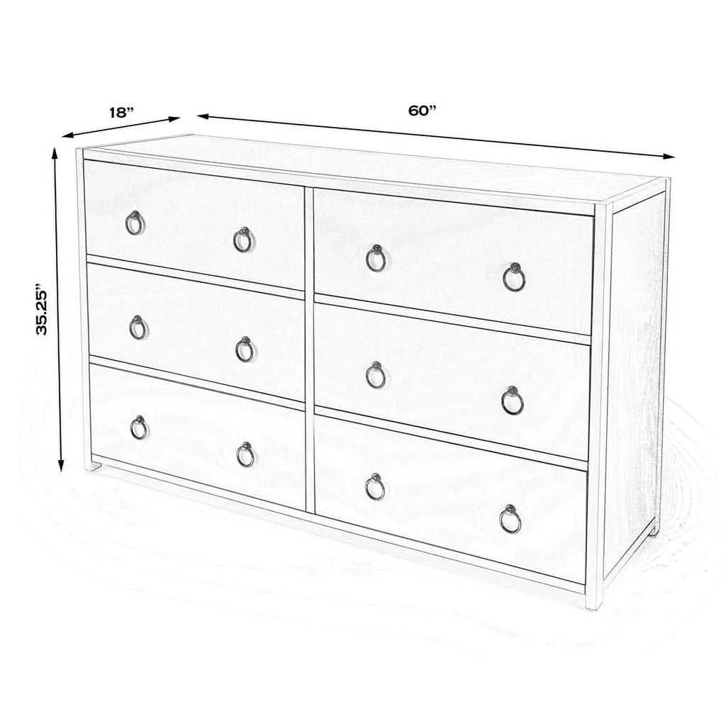 6-Drawer Engineered Wood Double Dresser N31842