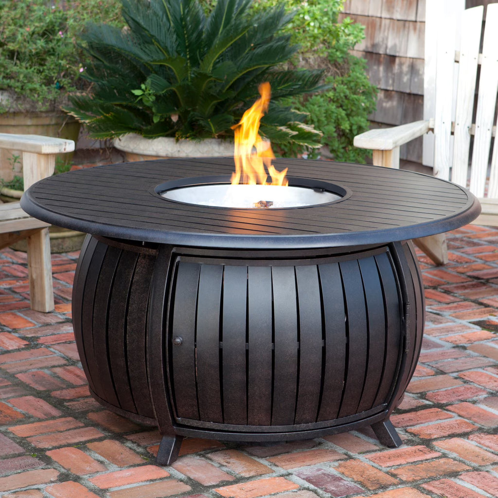 47" Wide 40,000 BTU Freestanding Liquid Propane Round Table Fire Pit O804
